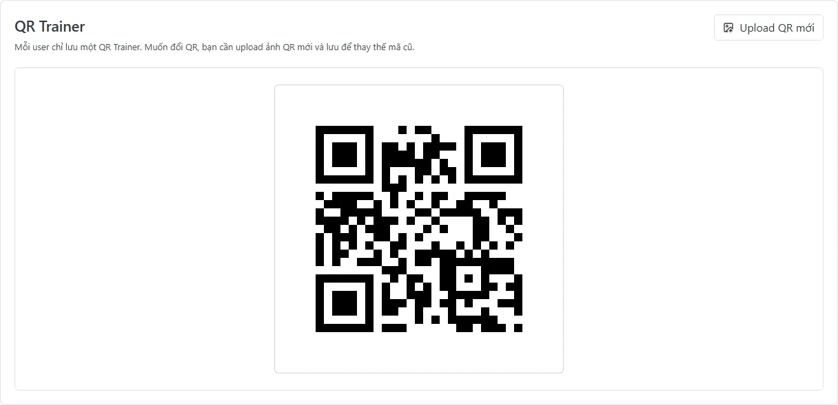A saved QR Trainer displayed in the main frame