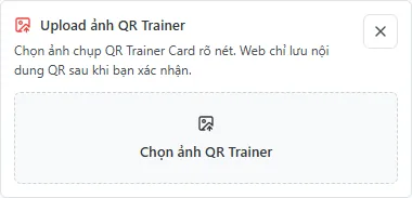 The QR Trainer upload panel with the file picker